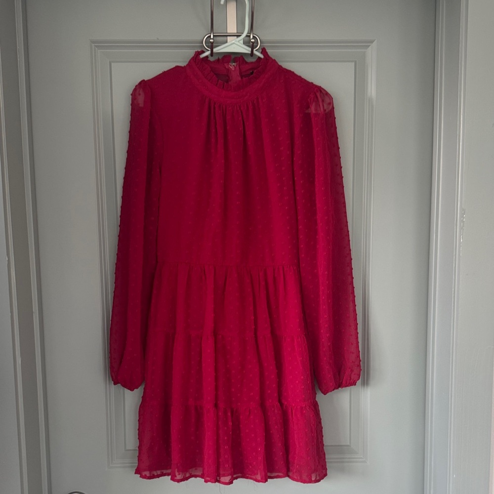 Elegant Red high neck Dress